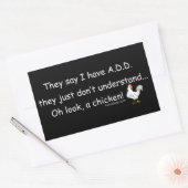 Sticker Rectangulaire AJOUTER L'Humour De Poulet Dit (Enveloppe)