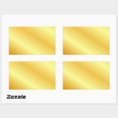 Sticker Rectangulaire Ajouter un texte Monogramme Élégant aspect métalli (Feuille)