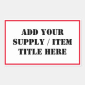 Sticker Rectangulaire Ajouter votre approvisionnement / Titre de l'artic (Devant)