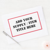 Sticker Rectangulaire Ajouter votre approvisionnement / Titre de l'artic (Enveloppe)
