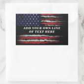 Sticker Rectangulaire Ajouter votre propre texte sur grunge American fla (Sac)