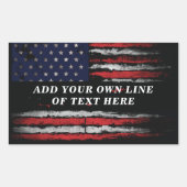 Sticker Rectangulaire Ajouter votre propre texte sur grunge American fla (Devant)