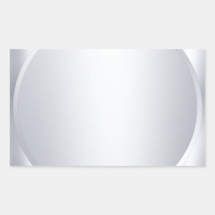 Sticker Rectangulaire Ajouter Votre Texte Élégant Métallique Argent Blan