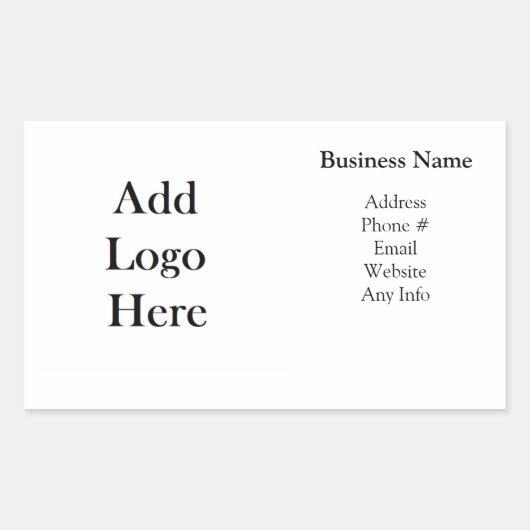 Sticker Rectangulaire Ajoutez votre logo d'entreprise, sites Web, courri (Devant)
