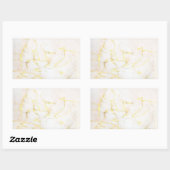 Sticker Rectangulaire Ajoutez Votre Texte Élégant Modèle Vierge Marbre D (Feuille)