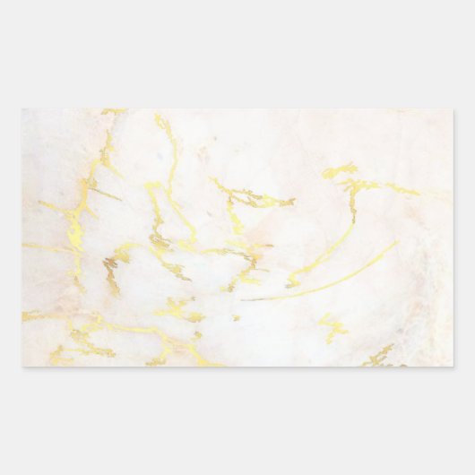 Sticker Rectangulaire Ajoutez Votre Texte Élégant Modèle Vierge Marbre D (Devant)