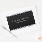 Sticker Rectangulaire Ajoutez Votre Texte Nom Moderne Élégant Noir Et Ar (Enveloppe)