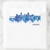 Sticker Rectangulaire Akron Ohio Skyline Blue (Sac)