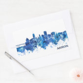 Sticker Rectangulaire Akron Ohio Skyline Blue (Enveloppe)