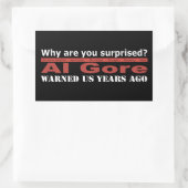 Sticker Rectangulaire Al Gore nous a avertis (Sac)