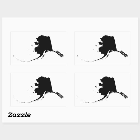 Sticker Rectangulaire Alaska en noir (Feuille)