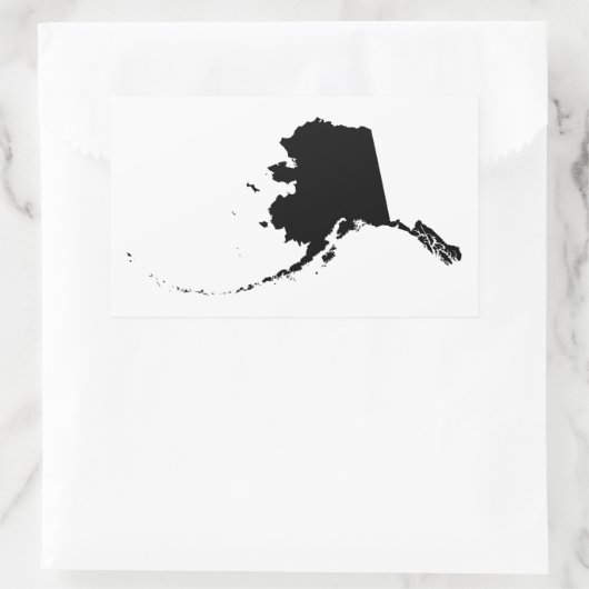 Sticker Rectangulaire Alaska en noir (Sac)