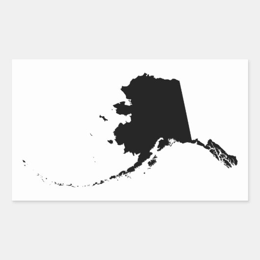 Sticker Rectangulaire Alaska en noir (Devant)