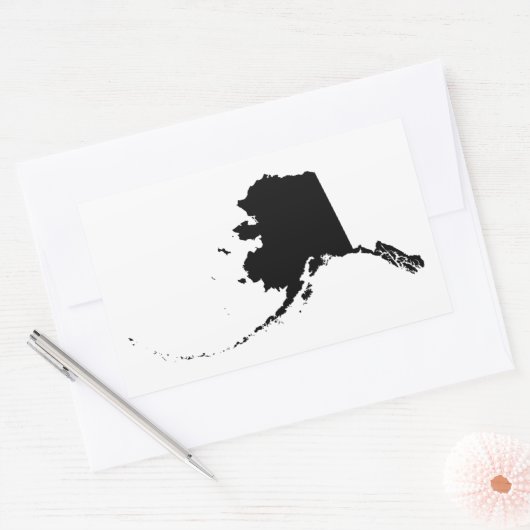 Sticker Rectangulaire Alaska en noir (Enveloppe)
