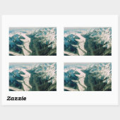 Sticker Rectangulaire Alaska Mountain Range-Vue aérienne (Feuille)