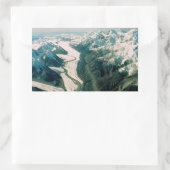 Sticker Rectangulaire Alaska Mountain Range-Vue aérienne (Sac)