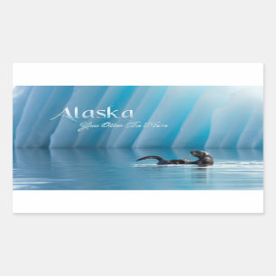 Sticker Rectangulaire Alaska-You Otter Soyez ici