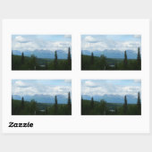 Sticker Rectangulaire Alaskan Mountain Range Photographie panoramique (Feuille)