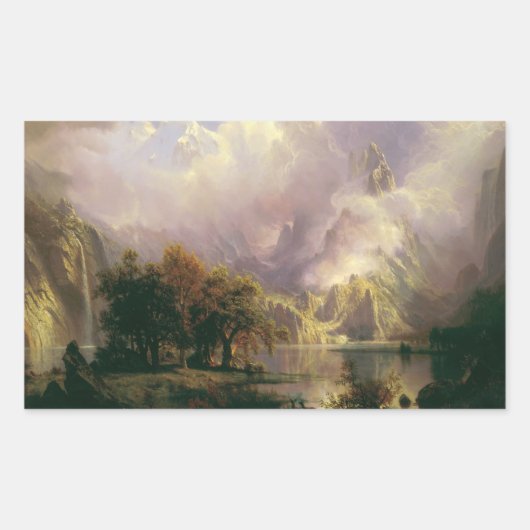 Sticker Rectangulaire Albert Bierstadt - Paysage des Rocheuses (Devant)
