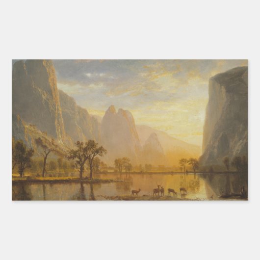 Sticker Rectangulaire Albert Bierstadt - Vallée du Yosemite (Devant)