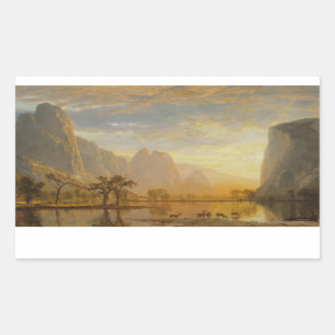 Sticker Rectangulaire Albert Bierstadt - Vallée du Yosemite