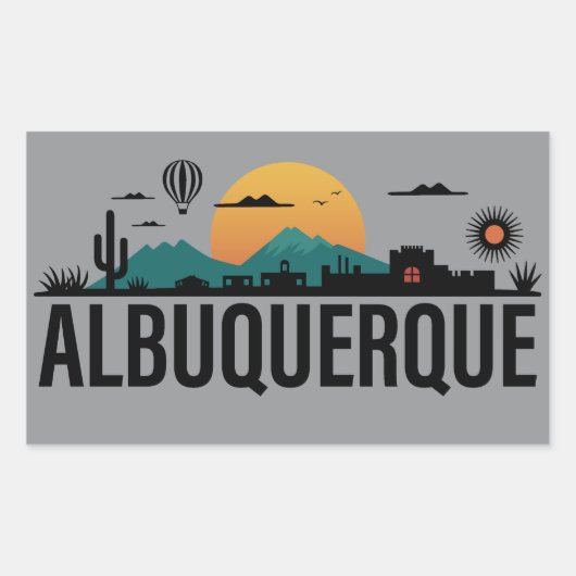 Sticker Rectangulaire Albuquerque Nouveau-Mexique (Devant)