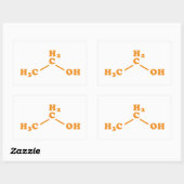 Sticker Rectangulaire Alcool Éthanol Formule chimique moléculaire (Feuille)