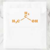 Sticker Rectangulaire Alcool Éthanol Formule chimique moléculaire (Sac)
