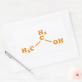 Sticker Rectangulaire Alcool Éthanol Formule chimique moléculaire (Enveloppe)