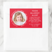 Sticker Rectangulaire Alerte aux allergies alimentaires rouges (Sac)