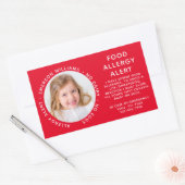 Sticker Rectangulaire Alerte aux allergies alimentaires rouges (Enveloppe)