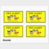 Sticker Rectangulaire Alerte pour animaux (Feuille)