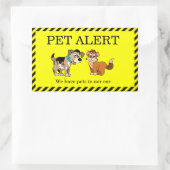 Sticker Rectangulaire Alerte pour animaux (Sac)