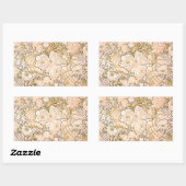 Sticker Rectangulaire Alfonse Mucha Art Nouveau Peonies (Feuille)
