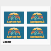 Sticker Rectangulaire Algonquin Peak Retro Turquoise (Feuille)