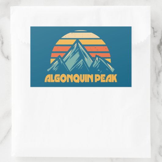 Sticker Rectangulaire Algonquin Peak Retro Turquoise (Sac)