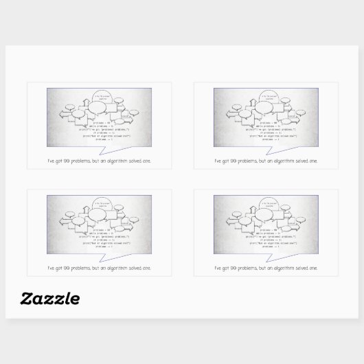 Sticker Rectangulaire Algorithme drôle (Feuille)