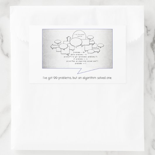 Sticker Rectangulaire Algorithme drôle (Sac)