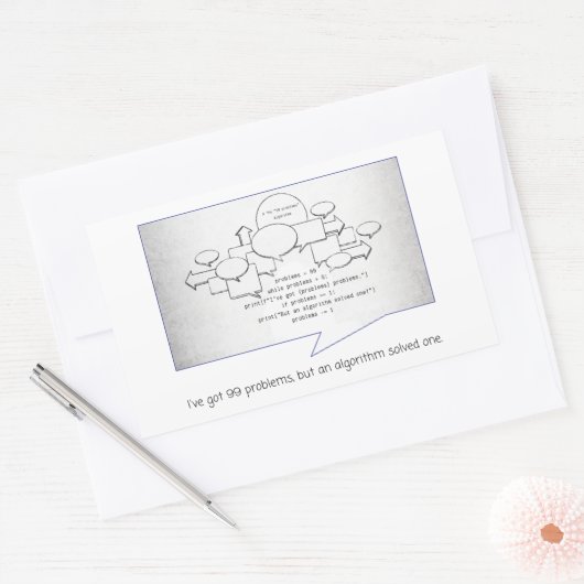Sticker Rectangulaire Algorithme drôle (Enveloppe)