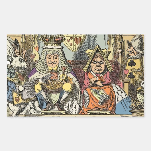 Sticker Rectangulaire Alice à Wonderland Cheshire Cat Characters (Devant)