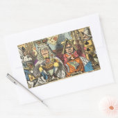 Sticker Rectangulaire Alice à Wonderland Cheshire Cat Characters (Enveloppe)