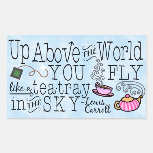 Sticker Rectangulaire Alice au pays des merveilles Citation de Carroll d (Devant)