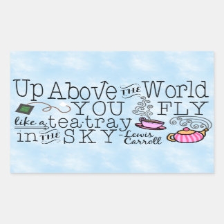 Sticker Rectangulaire Alice au pays des merveilles Citation de Carroll d