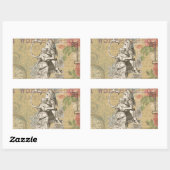 Sticker Rectangulaire Alice au pays des merveilles Flamant rose classiqu (Feuille)