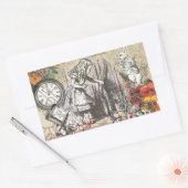 Sticker Rectangulaire Alice au pays des merveilles Rideau Art classique (Enveloppe)
