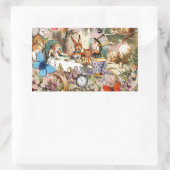 Sticker Rectangulaire Alice au pays des merveilles Tea Party Art (Sac)