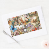 Sticker Rectangulaire Alice au pays des merveilles Tea Party Art (Enveloppe)