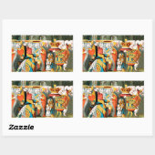 Sticker Rectangulaire Alice Aventures Merveilleux Reine de Coeur (Feuille)