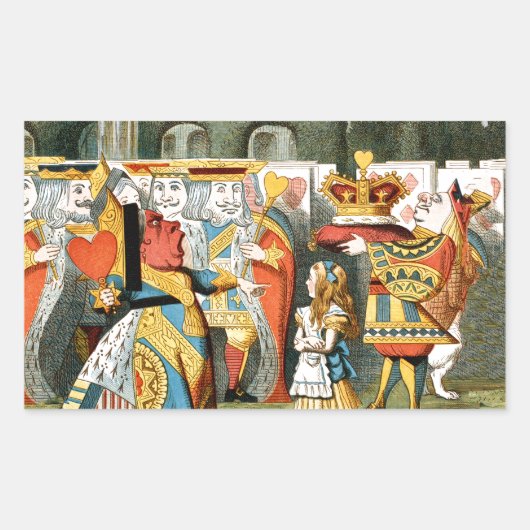 Sticker Rectangulaire Alice Aventures Merveilleux Reine de Coeur (Devant)
