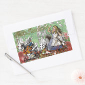 Sticker Rectangulaire alice cartes pays des merveilles (Enveloppe)